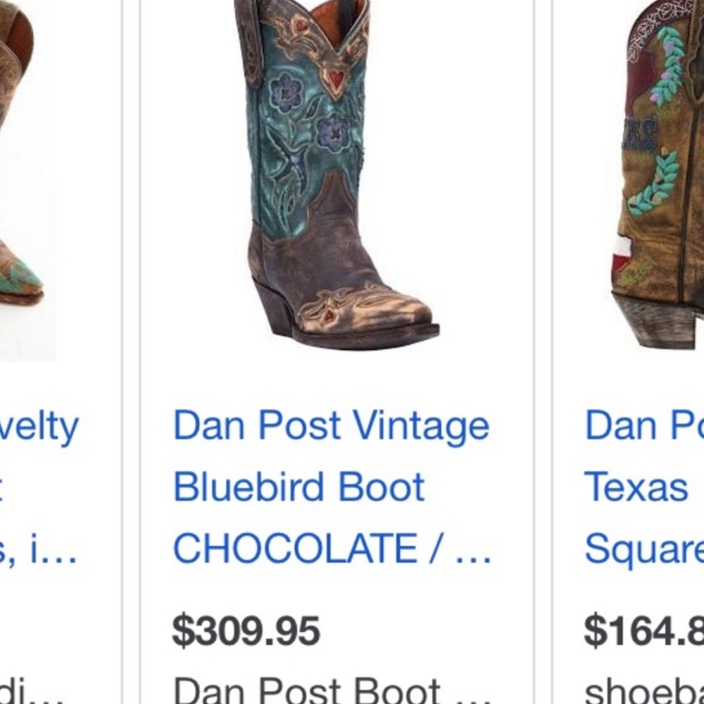 Dan Post Vintage Bluebird western cowboy boots ladies 8.5 - Picture 16 of 16